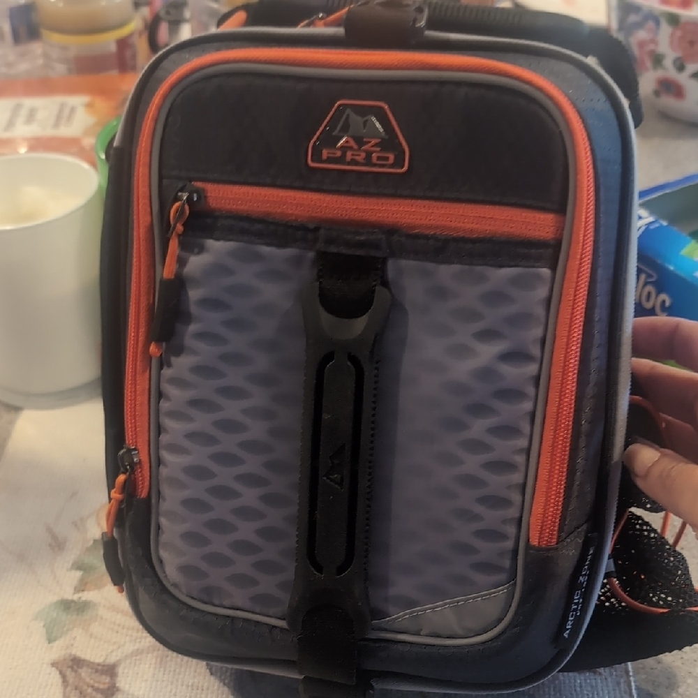 Arctic Zone Pro Expandable Lunch Pack Gray and Orange Lunch Bag